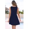 imageSummer Dresses for Women 2025 Sundresses Sleeveless Beach Swimsuit Cover Ups Spring Casual Loose Tank Tshirt Sun DressStripe Navy