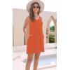 imageSummer Dresses for Women 2025 Sundresses Sleeveless Beach Swimsuit Cover Ups Spring Casual Loose Tank Tshirt Sun DressStripe Orange