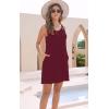 imageSummer Dresses for Women 2025 Sundresses Sleeveless Beach Swimsuit Cover Ups Spring Casual Loose Tank Tshirt Sun DressStripe Red