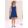 imageSummer Dresses for Women 2025 Sundresses Sleeveless Beach Swimsuit Cover Ups Spring Casual Loose Tank Tshirt Sun DressStripe Royal Blue