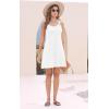 imageSummer Dresses for Women 2025 Sundresses Sleeveless Beach Swimsuit Cover Ups Spring Casual Loose Tank Tshirt Sun DressStripe White
