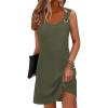 imageSummer Dresses for Women 2025 Sundresses Sleeveless Beach Swimsuit Cover Ups Spring Casual Loose Tank Tshirt Sun DressPure Green