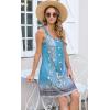 imageDisamer Summer Dresses for Women 2025 Sundresses Beach Swimsuit Coverups Vacation Sleeveless Button Down Spring Sun DressFloral Blue