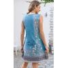 imageDisamer Summer Dresses for Women 2025 Sundresses Beach Swimsuit Coverups Vacation Sleeveless Button Down Spring Sun DressFloral Blue