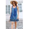 imageDisamer Summer Dresses for Women 2025 Sundresses Beach Swimsuit Coverups Vacation Sleeveless Button Down Spring Sun DressFloral Navy