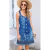 imageDisamer Summer Dresses for Women 2025 Sundresses Beach Swimsuit Coverups Vacation Sleeveless Button Down Spring Sun DressFloral Navy