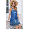 imageDisamer Summer Dresses for Women 2025 Sundresses Beach Swimsuit Coverups Vacation Sleeveless Button Down Spring Sun DressFloral Navy