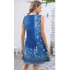 imageDisamer Summer Dresses for Women 2025 Sundresses Beach Swimsuit Coverups Vacation Sleeveless Button Down Spring Sun DressFloral Navy