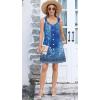 imageDisamer Summer Dresses for Women 2025 Sundresses Beach Swimsuit Coverups Vacation Sleeveless Button Down Spring Sun DressFloral Navy