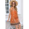 imageDisamer Summer Dresses for Women 2025 Sundresses Beach Swimsuit Coverups Vacation Sleeveless Button Down Spring Sun DressFloral Orange
