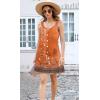 imageDisamer Summer Dresses for Women 2025 Sundresses Beach Swimsuit Coverups Vacation Sleeveless Button Down Spring Sun DressFloral Orange