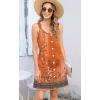 imageDisamer Summer Dresses for Women 2025 Sundresses Beach Swimsuit Coverups Vacation Sleeveless Button Down Spring Sun DressFloral Orange