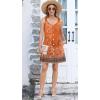 imageDisamer Summer Dresses for Women 2025 Sundresses Beach Swimsuit Coverups Vacation Sleeveless Button Down Spring Sun DressFloral Orange