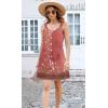 imageDisamer Summer Dresses for Women 2025 Sundresses Beach Swimsuit Coverups Vacation Sleeveless Button Down Spring Sun DressFloral Red