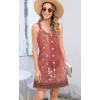 imageDisamer Summer Dresses for Women 2025 Sundresses Beach Swimsuit Coverups Vacation Sleeveless Button Down Spring Sun DressFloral Red
