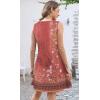 imageDisamer Summer Dresses for Women 2025 Sundresses Beach Swimsuit Coverups Vacation Sleeveless Button Down Spring Sun DressFloral Red