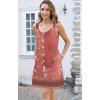 imageDisamer Summer Dresses for Women 2025 Sundresses Beach Swimsuit Coverups Vacation Sleeveless Button Down Spring Sun DressFloral Red