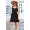 imageDisamer Summer Dresses for Women 2025 Sundresses Beach Swimsuit Coverups Vacation Sleeveless Button Down Spring Sun DressLiu Black