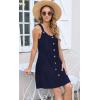 imageDisamer Summer Dresses for Women 2025 Sundresses Beach Swimsuit Coverups Vacation Sleeveless Button Down Spring Sun DressLiu Navy