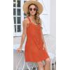 imageDisamer Summer Dresses for Women 2025 Sundresses Beach Swimsuit Coverups Vacation Sleeveless Button Down Spring Sun DressLiu Orange