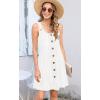 imageDisamer Summer Dresses for Women 2025 Sundresses Beach Swimsuit Coverups Vacation Sleeveless Button Down Spring Sun DressLiu White