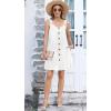 imageDisamer Summer Dresses for Women 2025 Sundresses Beach Swimsuit Coverups Vacation Sleeveless Button Down Spring Sun DressLiu White