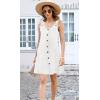 imageDisamer Summer Dresses for Women 2025 Sundresses Beach Swimsuit Coverups Vacation Sleeveless Button Down Spring Sun DressLiu White