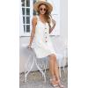imageDisamer Summer Dresses for Women 2025 Sundresses Beach Swimsuit Coverups Vacation Sleeveless Button Down Spring Sun DressLiu White
