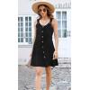 imageDisamer Summer Dresses for Women 2025 Sundresses Beach Swimsuit Coverups Vacation Sleeveless Button Down Spring Sun DressPure Black