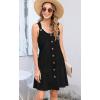 imageDisamer Summer Dresses for Women 2025 Sundresses Beach Swimsuit Coverups Vacation Sleeveless Button Down Spring Sun DressPure Black