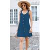 imageDisamer Summer Dresses for Women 2025 Sundresses Beach Swimsuit Coverups Vacation Sleeveless Button Down Spring Sun DressPure Navy