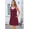 imageDisamer Summer Dresses for Women 2025 Sundresses Beach Swimsuit Coverups Vacation Sleeveless Button Down Spring Sun DressPure Red