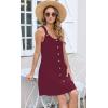 imageDisamer Summer Dresses for Women 2025 Sundresses Beach Swimsuit Coverups Vacation Sleeveless Button Down Spring Sun DressPure Red