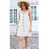 imageDisamer Summer Dresses for Women 2025 Sundresses Beach Swimsuit Coverups Vacation Sleeveless Button Down Spring Sun DressPure White