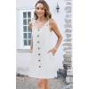 imageDisamer Summer Dresses for Women 2025 Sundresses Beach Swimsuit Coverups Vacation Sleeveless Button Down Spring Sun DressPure White