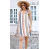 imageDisamer Summer Dresses for Women 2025 Sundresses Beach Swimsuit Coverups Vacation Sleeveless Button Down Spring Sun DressStriped Block