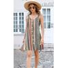 imageDisamer Summer Dresses for Women 2025 Sundresses Beach Swimsuit Coverups Vacation Sleeveless Button Down Spring Sun DressStriped Color