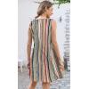 imageDisamer Summer Dresses for Women 2025 Sundresses Beach Swimsuit Coverups Vacation Sleeveless Button Down Spring Sun DressStriped Color