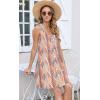 imageDisamer Summer Dresses for Women 2025 Sundresses Beach Swimsuit Coverups Vacation Sleeveless Button Down Spring Sun DressStriped Orange