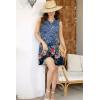 imageDisamer Summer Dresses for Women 2025 Vacation Sundresses Beach Coverups Tunic Sleeveless V Neck Button Down Tshirt DressFlower Blue