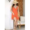 imageDisamer Summer Dresses for Women 2025 Vacation Sundresses Beach Coverups Tunic Sleeveless V Neck Button Down Tshirt DressStriped Orange