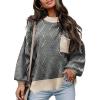 imageDisamer Womens Fall Sweaters 2025 Long Sleeve Crew Neck Knitted Tops Casual Striped Oversized PulloverStripe BlackXLarge