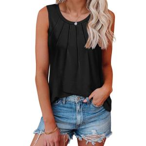 imageDisamer Summer Tank Tops for Women 2025 Loose Fit Casual Cute Printed Sleeveless Shirts Spring Clothes Fashion TunicPure Black