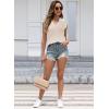 imageDisamer Short Sleeve Sweater for Women 2025 Spring Fashion Striped Sleeveless Vest Casual Tank Tops Summer ShirtsColor Apricot
