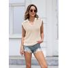 imageDisamer Short Sleeve Sweater for Women 2025 Spring Fashion Striped Sleeveless Vest Casual Tank Tops Summer ShirtsColor Apricot