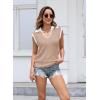 imageDisamer Short Sleeve Sweater for Women 2025 Spring Fashion Striped Sleeveless Vest Casual Tank Tops Summer ShirtsColor Brown