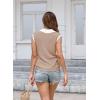 imageDisamer Short Sleeve Sweater for Women 2025 Spring Fashion Striped Sleeveless Vest Casual Tank Tops Summer ShirtsColor Brown