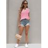 imageDisamer Short Sleeve Sweater for Women 2025 Spring Fashion Striped Sleeveless Vest Casual Tank Tops Summer ShirtsColor Pink
