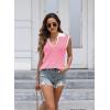 imageDisamer Short Sleeve Sweater for Women 2025 Spring Fashion Striped Sleeveless Vest Casual Tank Tops Summer ShirtsColor Pink