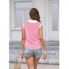 imageDisamer Short Sleeve Sweater for Women 2025 Spring Fashion Striped Sleeveless Vest Casual Tank Tops Summer ShirtsColor Pink